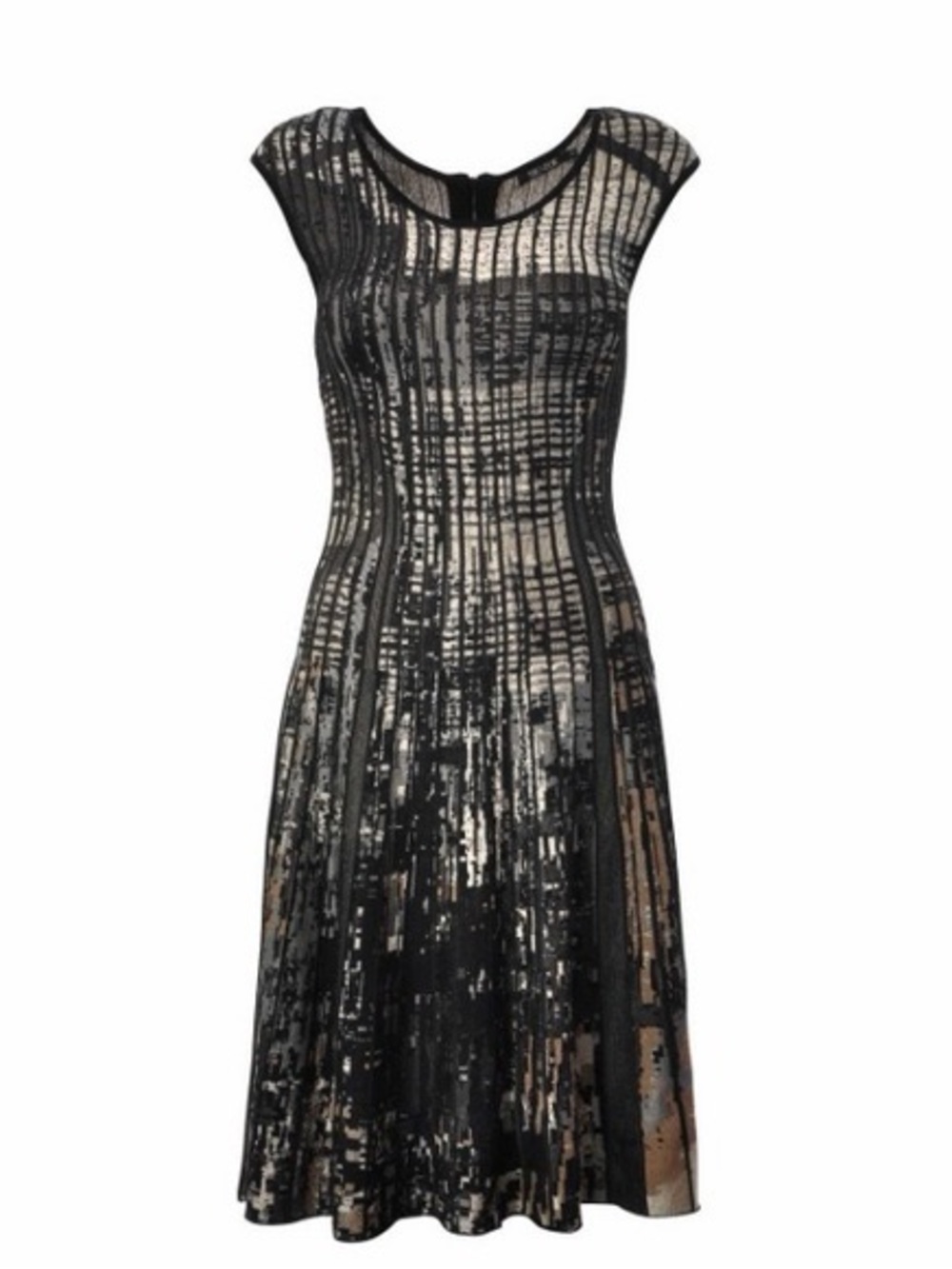 NIC+ZOE Black Woven Cap-Sleeve Dress